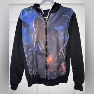Men's Black and Blue Graphic Jacket
